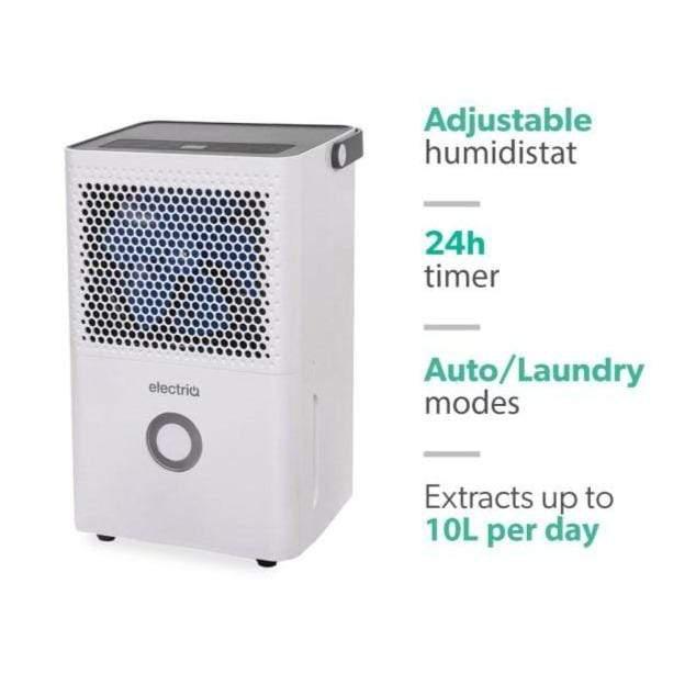 electriQ 10-Liter Luftentfeuchter mit Hygrostat