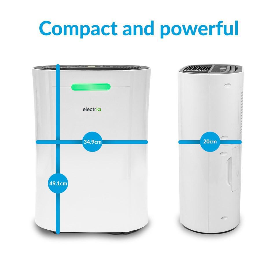 electriQ 12-Liter Luftentfeuchter mit Hygrostat und Luftreiniger