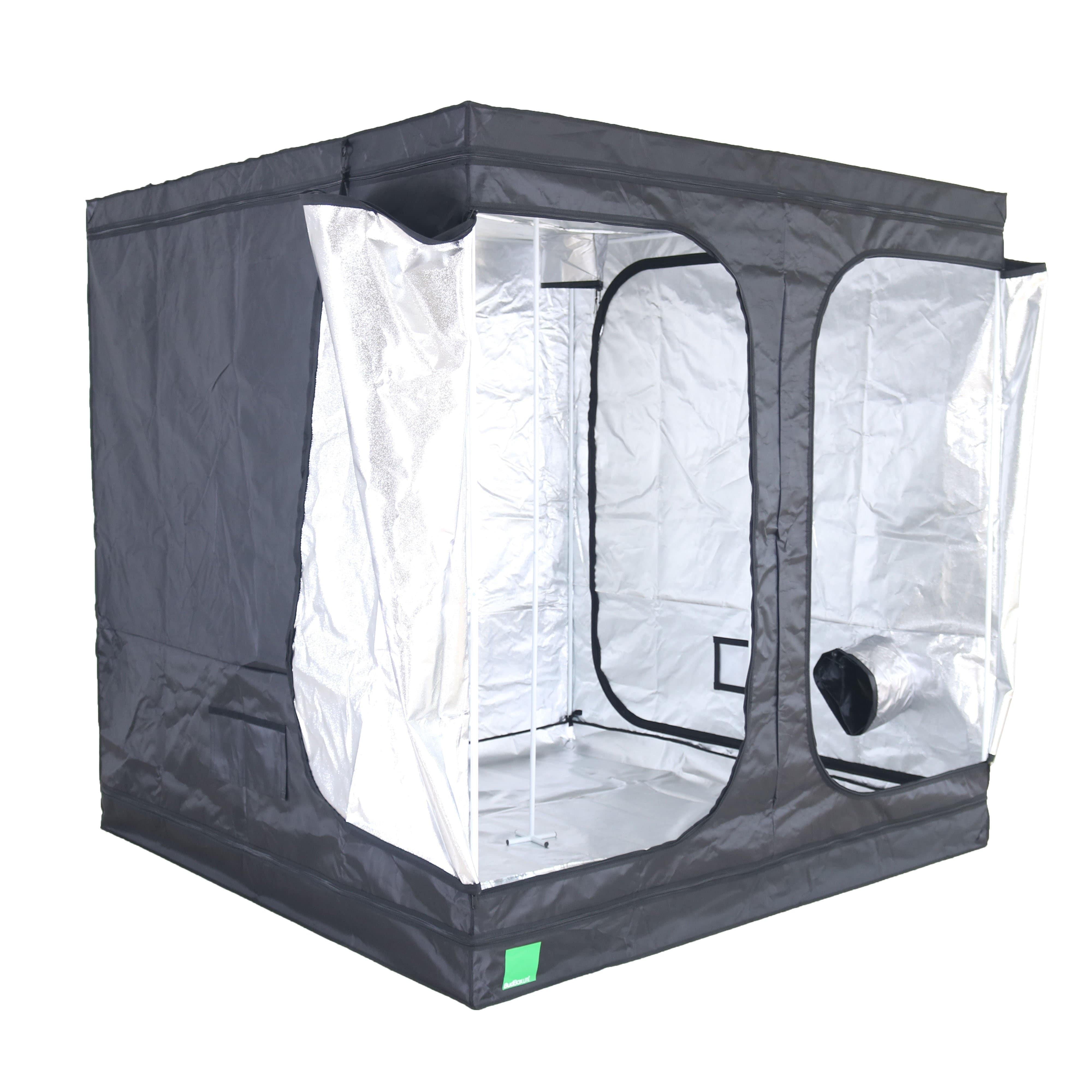 Bud Box Lite Zelt Silber - 200 x 200 x 200 cm (19 mm Stangen & Metallwinkel)