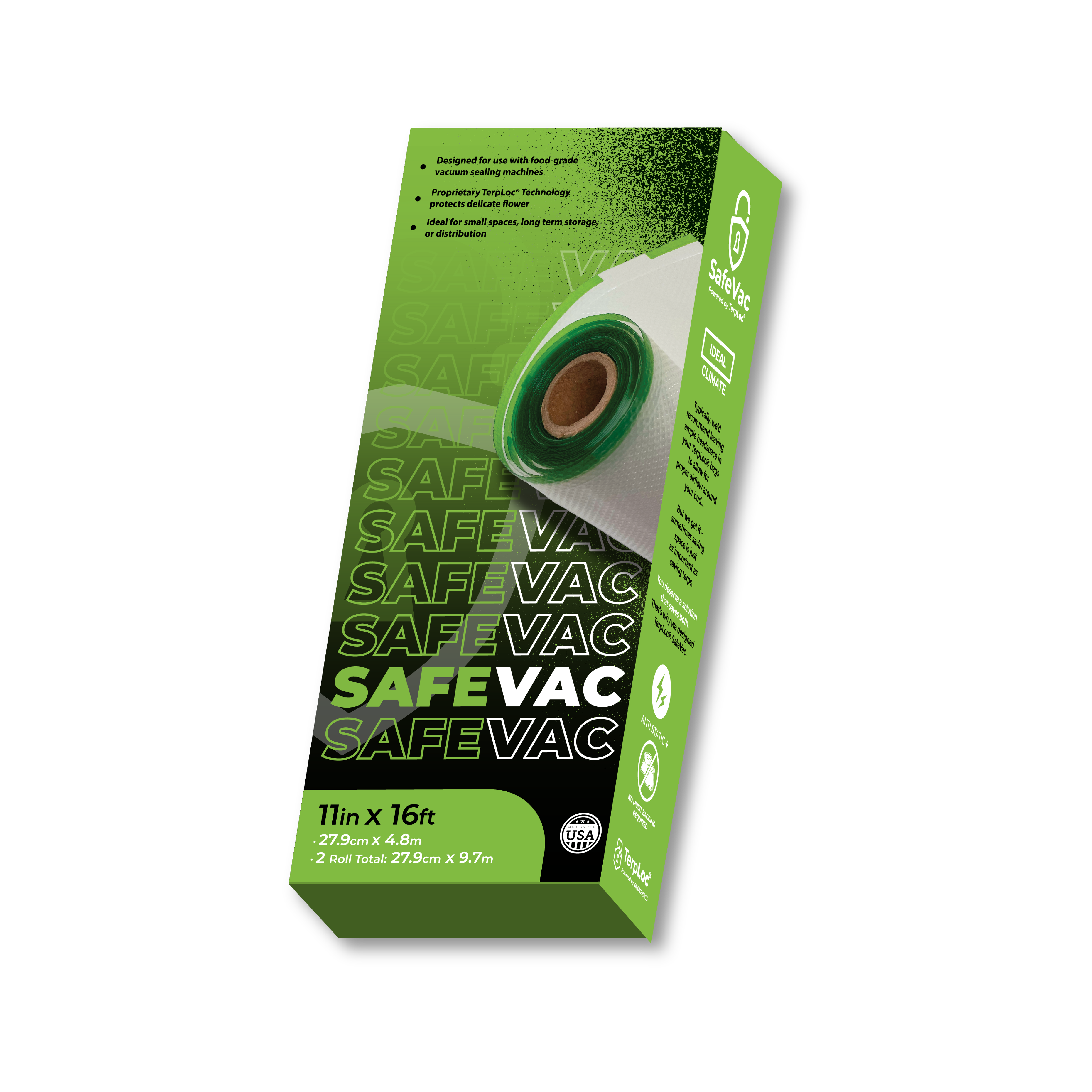 Grove Bags - SafeVac Terploc 11″ x 16 Fuß Rollen