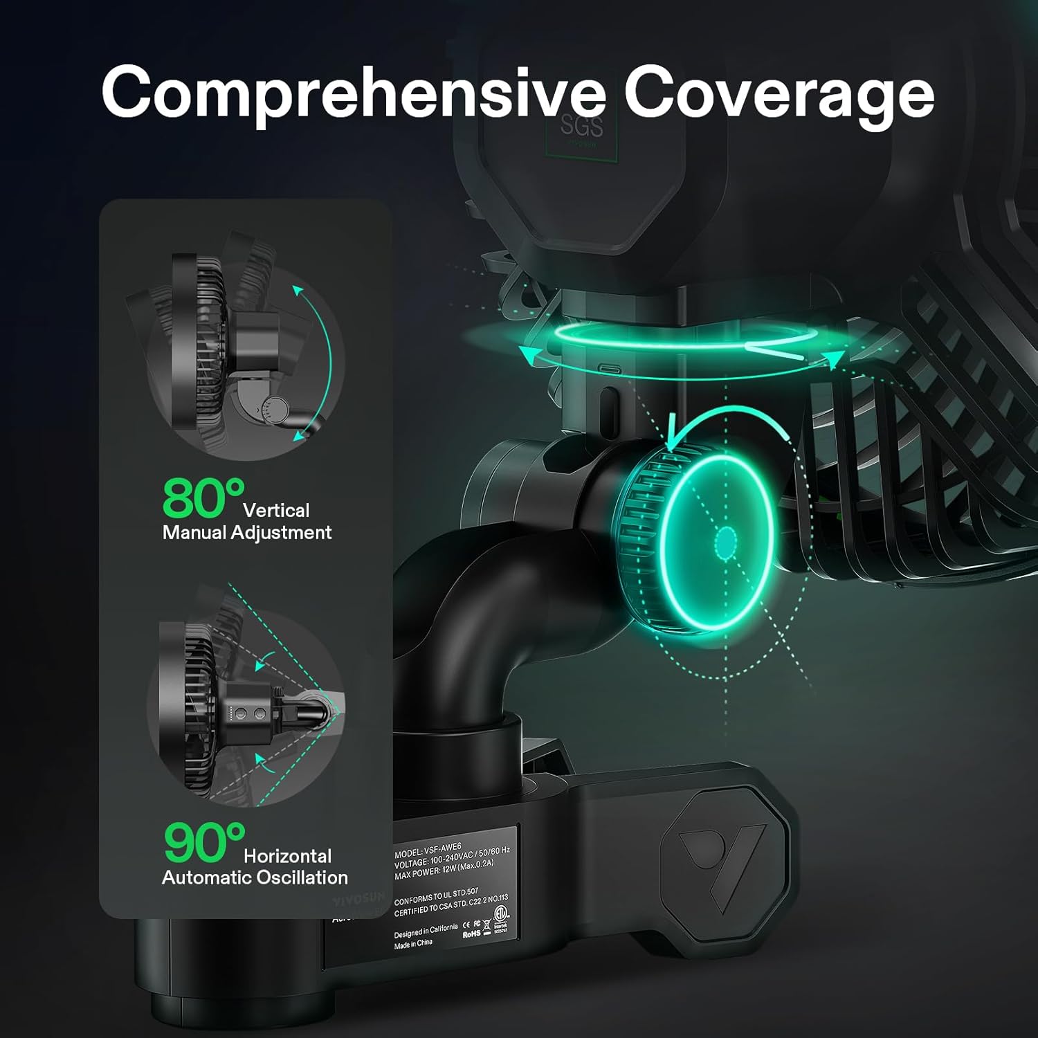 VIVOSUN AeroWave 6" E6 Clip-Ventilator
