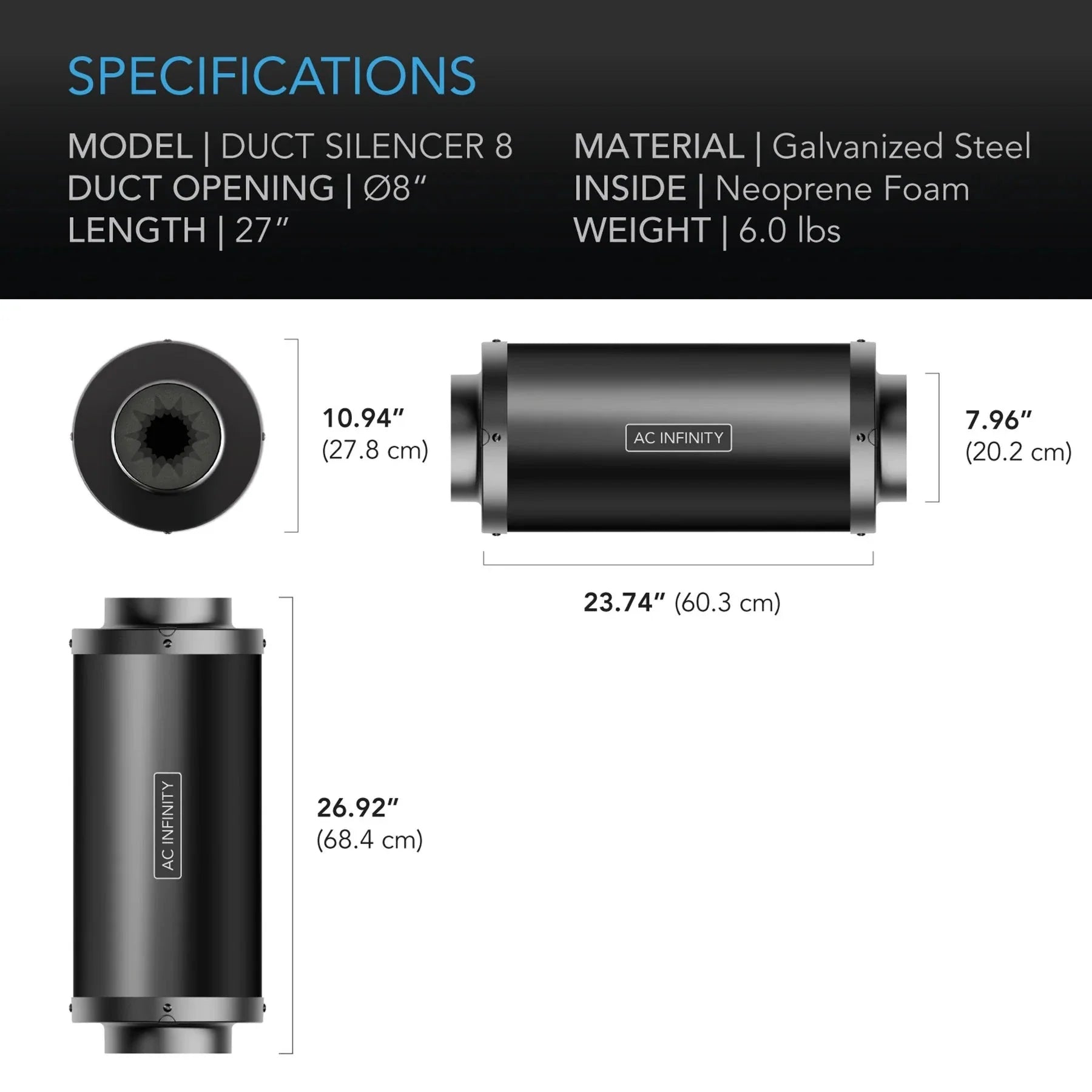 AC Infinity Inline-Dämpfer