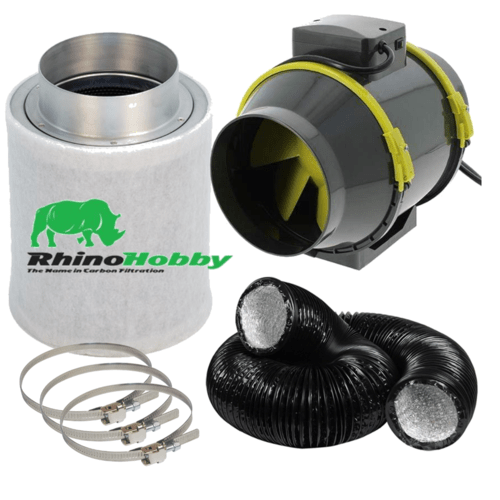 Garten HighPro Zwillingsgeschwindigkeitsventilator + Rhino Hobby Abzugskit