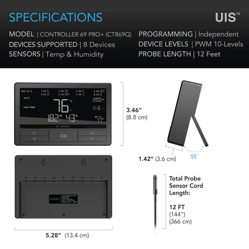 AC Infinity UIS Controller 69 Pro Plus (8 Anschlüsse mit WLAN + Bluetooth)
