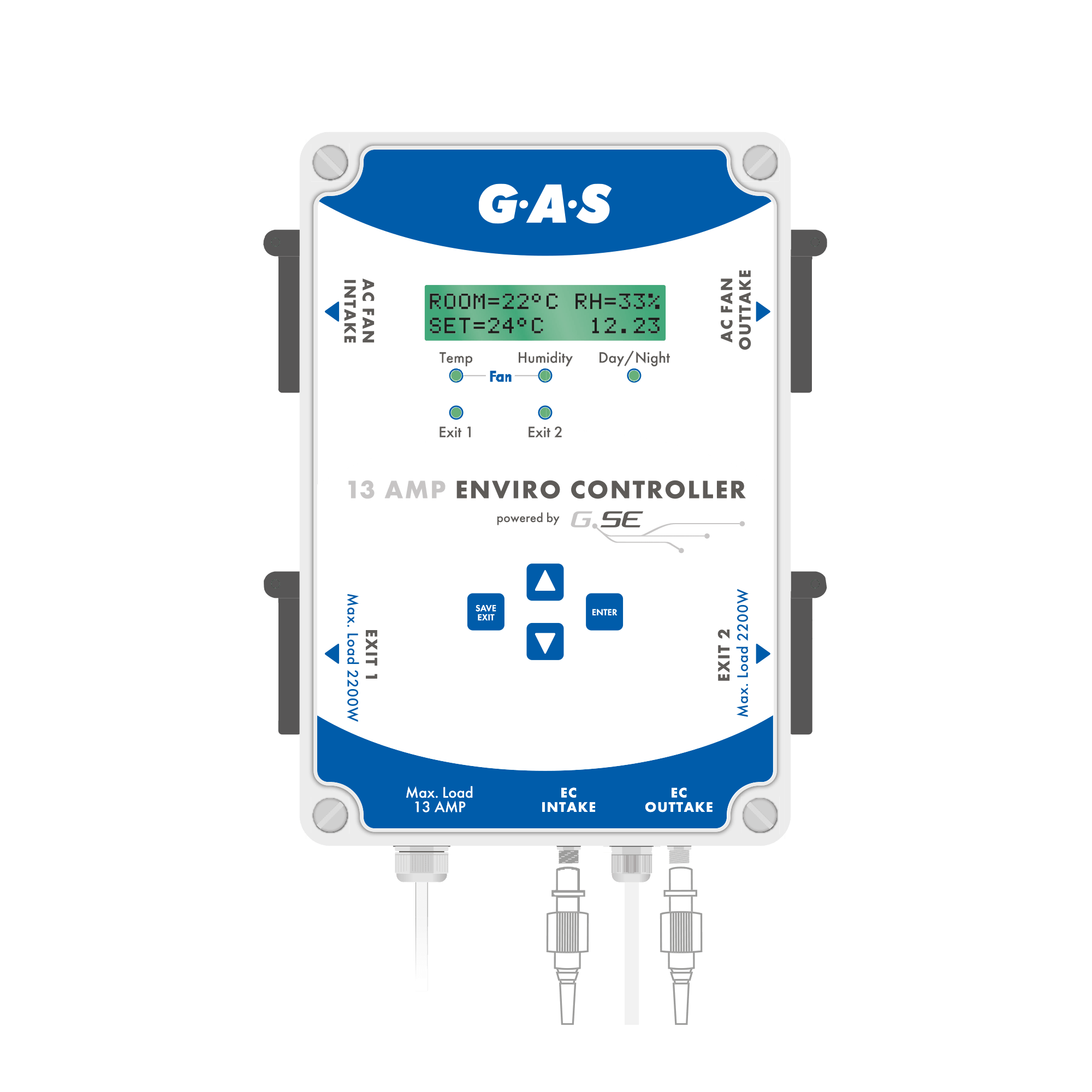 GAS Enviro Controller V2 13AMP Umwelt Feuchtigkeits Temperatur AC EC Lüftersteuerung
