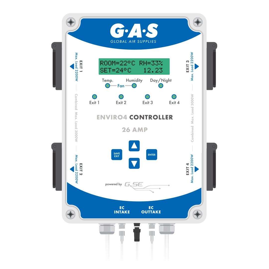GAS Enviro Controller v4 26AMP Umweltfeuchtigkeits- und Temperaturregelung für AC EC Lüfter