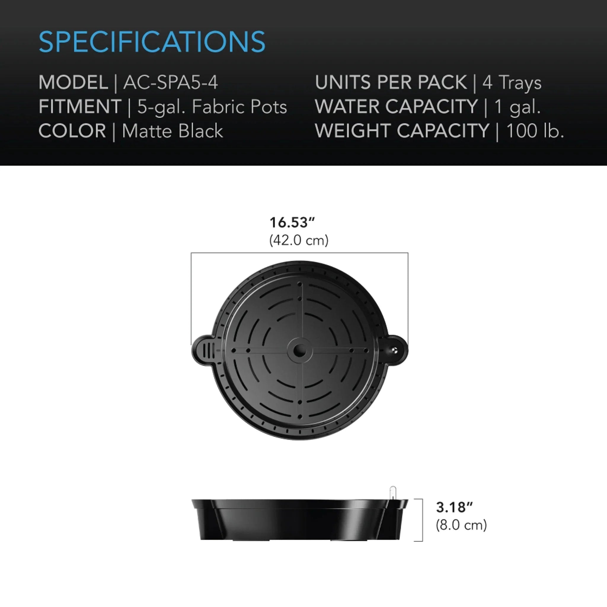 AC Infinity 3-Gallonen Stoffkörbe und Basis-Set