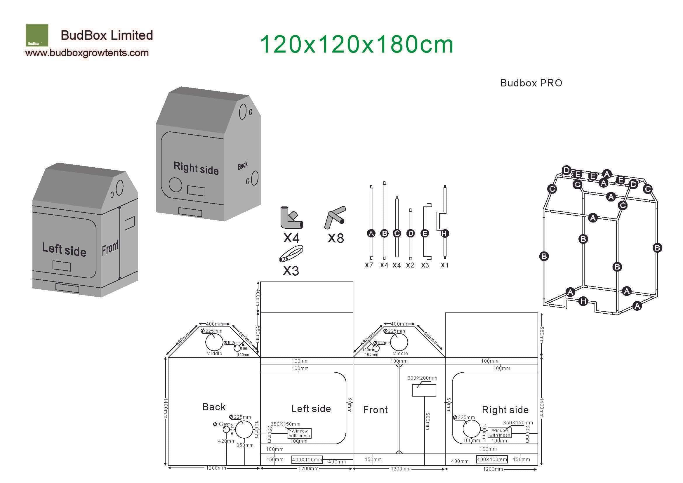 Bud Box Pro Dachzelt Silber - 120 x 120 x 180cm