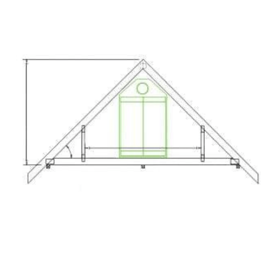 Grüner Qube Dach Qube Zelt RQ120 – 120 x 120 x 180 cm