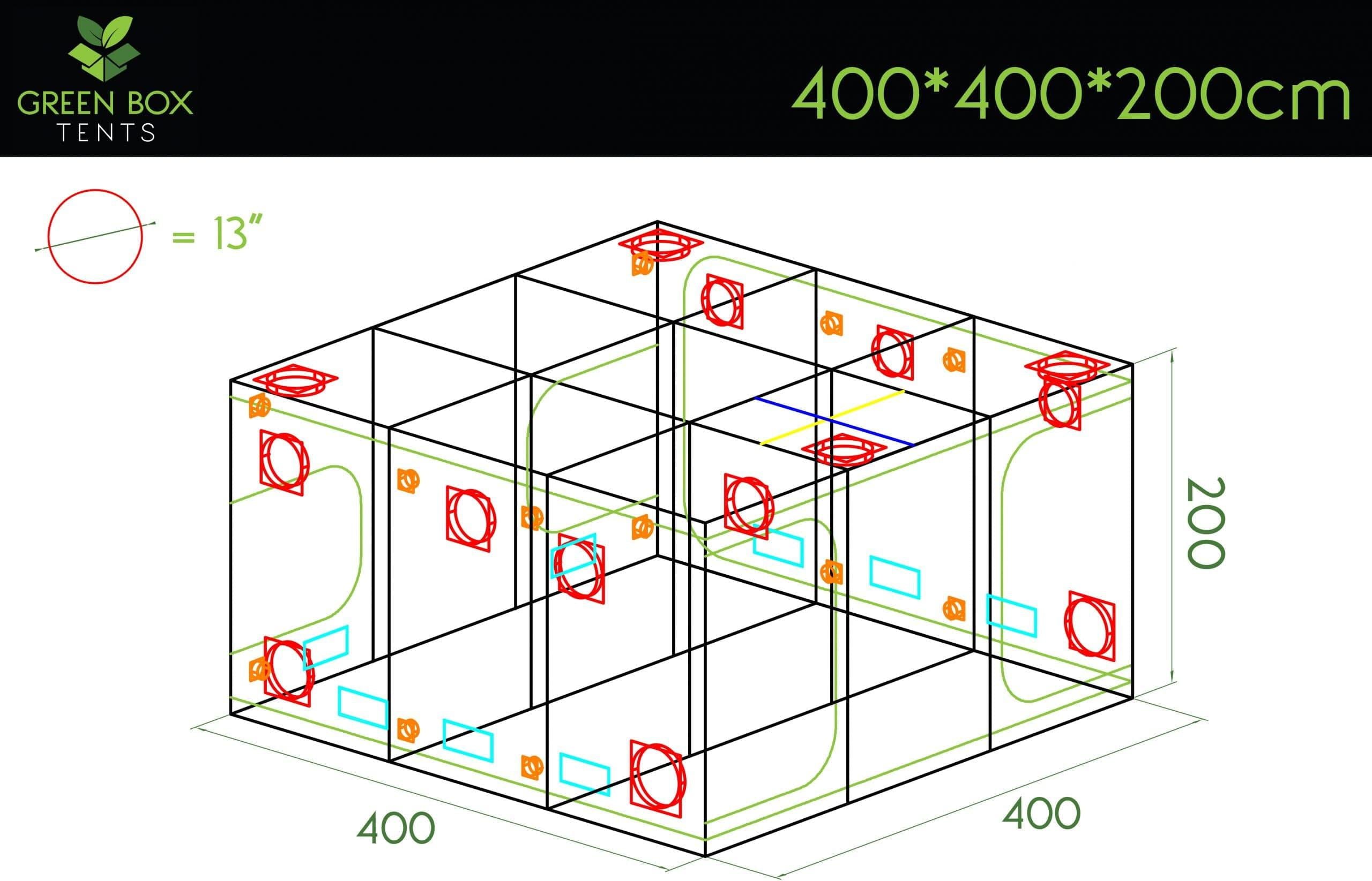 Grünbox Zelt 400 x 400 x 200 cm