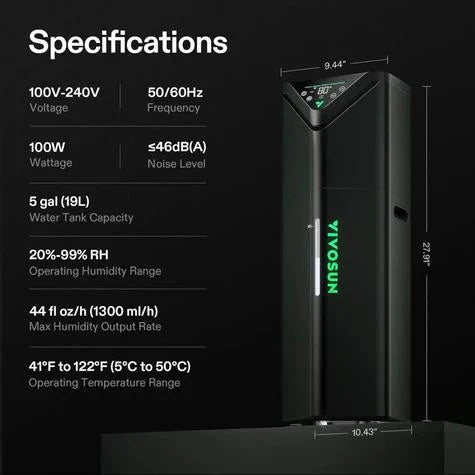 VIVOSUN 19L Ultraschall Smart-Befeuchter – WLAN-App-gesteuerter Luftbefeuchter für Anbaumethoden und Zelte