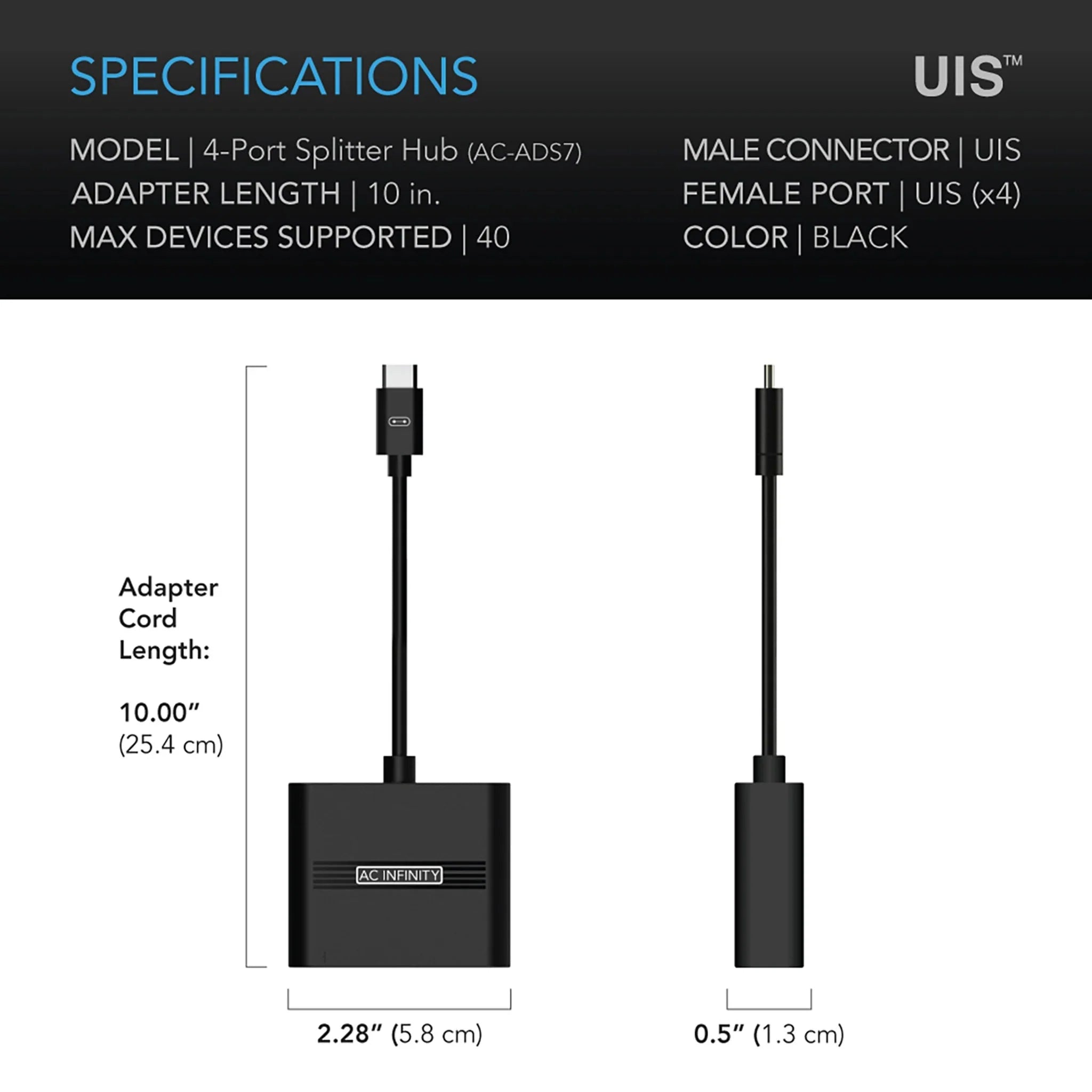 AC Infinity UIS Splitter Hub 4-Port (AC-ADS7)