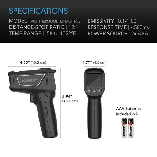 AC Infinity Handgeführtes VPD Thermometer Umweltmonitor (AC-TRV3)