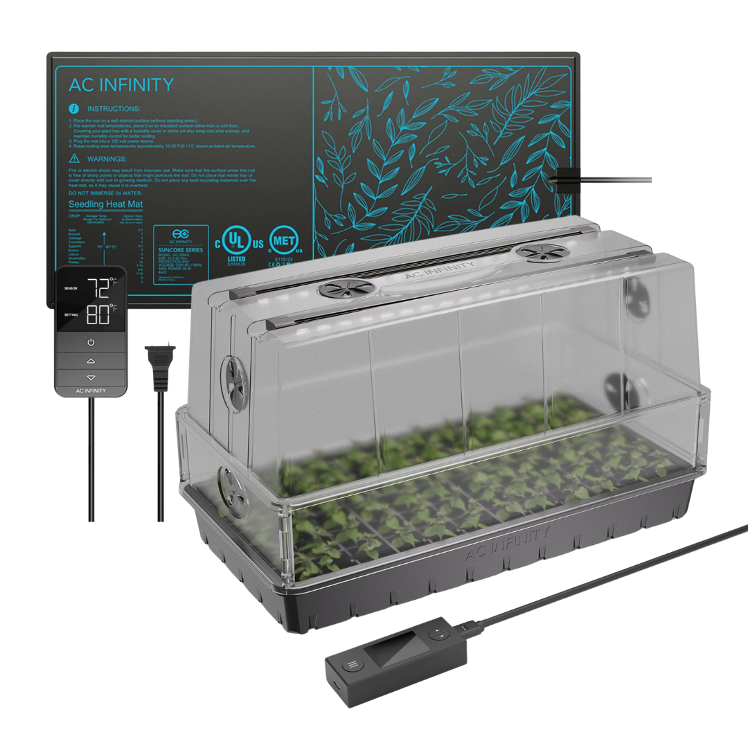 AC Infinity GROẞER 6 x 12 Schwerlast-Feuchtigkeitskuppel mit Höheverlängerung, mit LED-Anbaulichtern (AC-HDL7)
